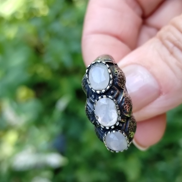 DISCONTINUED Evil Pawn Jewelry Rose Quartz FLOWER OF LIFE Ring Gothic . - Picture 4 of 5